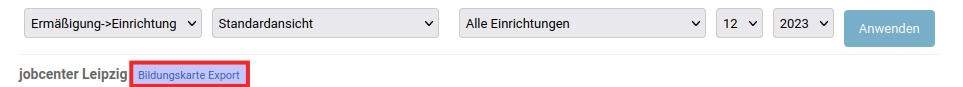 Bildungskarte Export Datei herunterladen Jobcenter