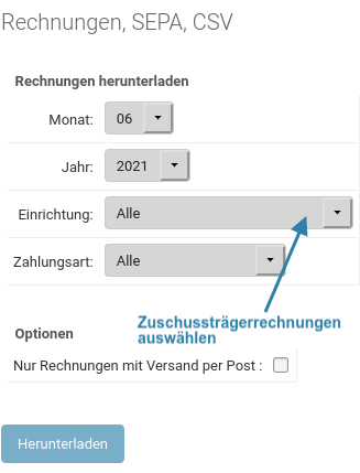 Auswahl der Zuschusstraegerrechnungen zum Download